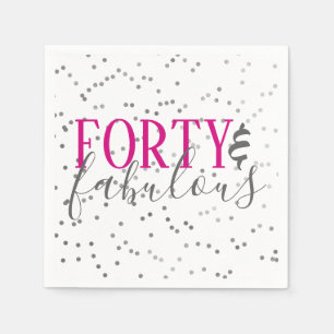 Confetti 40 and Fabulous Birthday Party Napkins