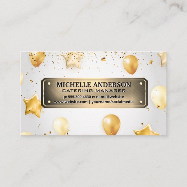 Confetti and Balloons | Events Business Card (Front)