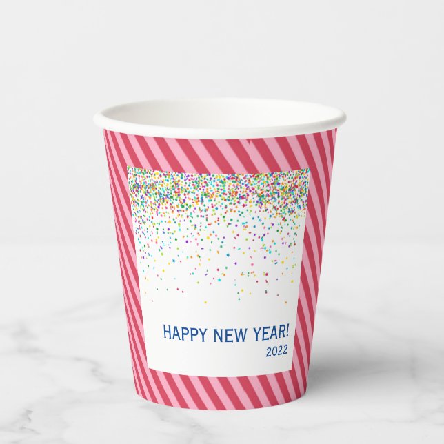 Confetti And Candy Cane Stripes Paper cup (Front)