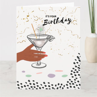 Confetti and Cocktails | Birthday Greeting Card