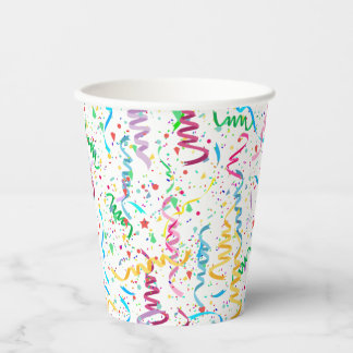 Confetti and Streamers Celebration Party Event Paper Cups
