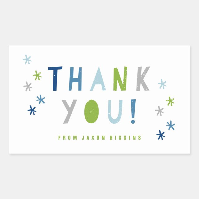 Confetti Bash | Kids party thank you sticker (Front)