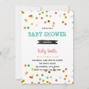 Confetti birthday party invitation