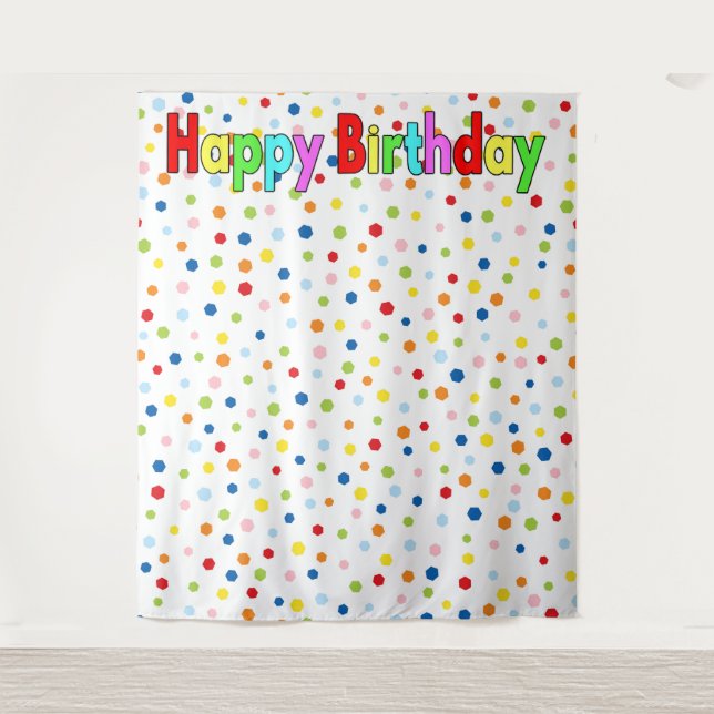 Confetti Birthday Photo Background Tapestry (Front)