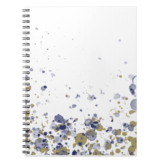 Confetti Blue Gold Notebook (Front)