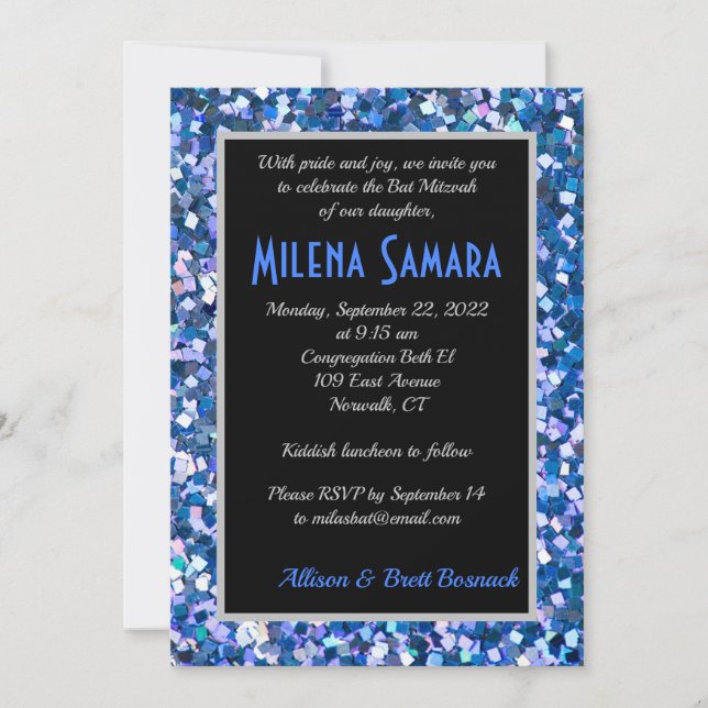 Confetti Blue Invitation (Front)