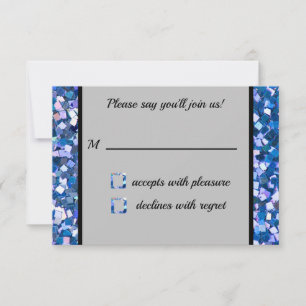 Confetti Blue RSVP Card