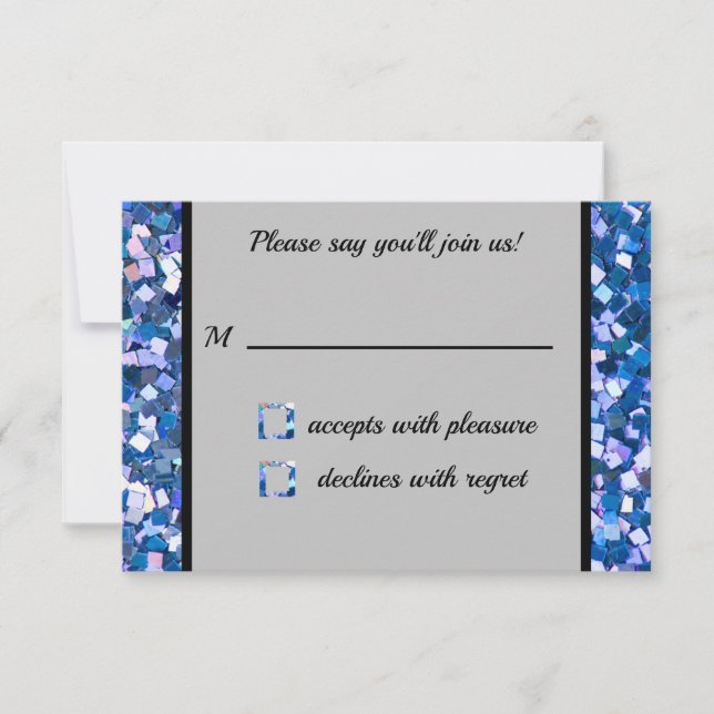 Confetti Blue RSVP Card (Front)