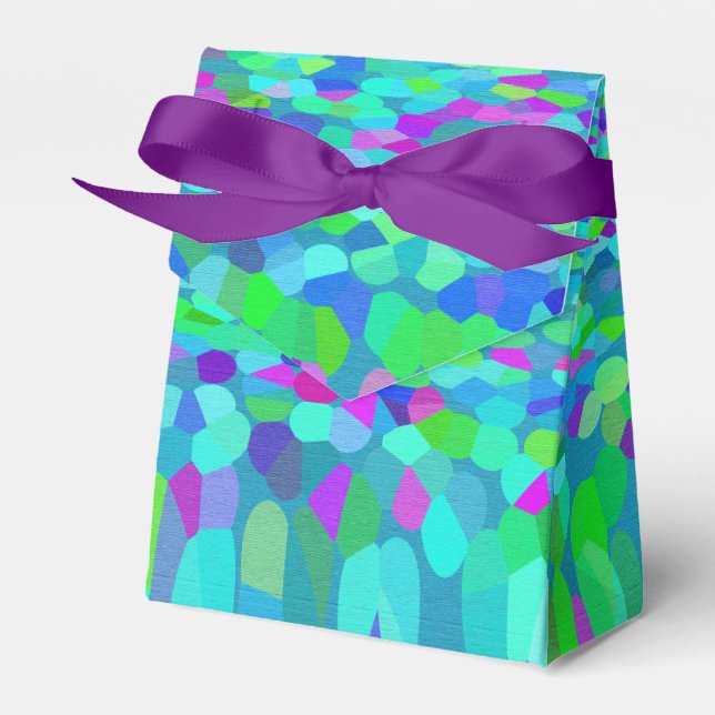 Confetti Blues Fringe Favour Box (Front Side)