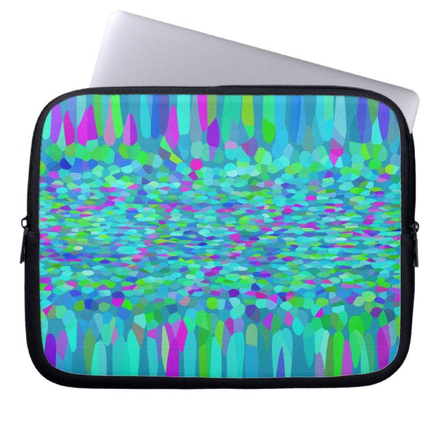 Confetti Blues Fringe Laptop Sleeve (Front)