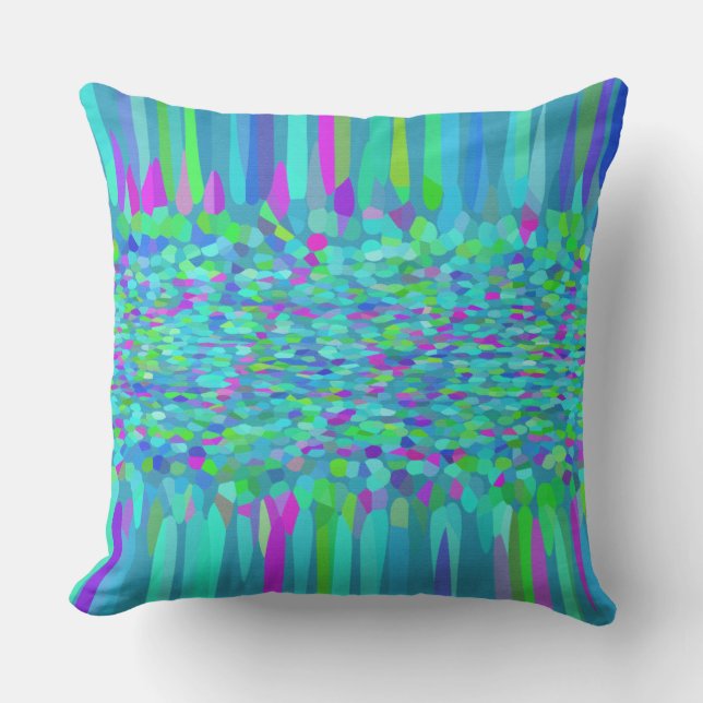 Confetti Blues Fringe Outdoor Cushion (Front)