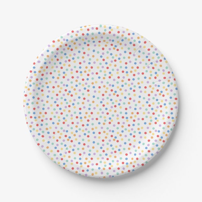 Confetti Brights (Dots) Paper Plate (Front)