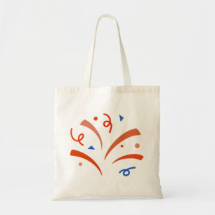 Confetti Burst: Terracotta & Blue Budget Tote Bag