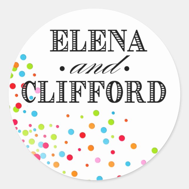 Confetti Celebration - multicolor Classic Round Sticker (Front)