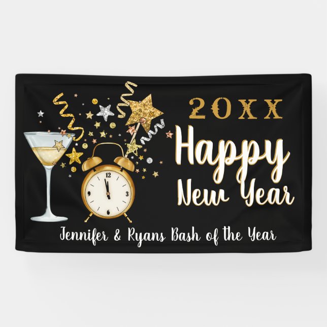 Confetti Champane New Years Eve Banner (Horizontal)