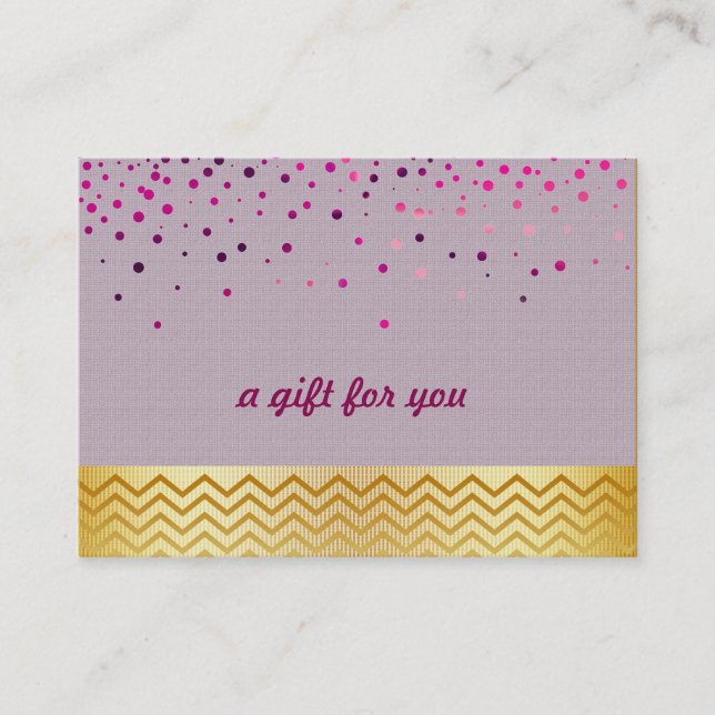 Confetti Chevron Salon and Spa Gift Certificate (Front)