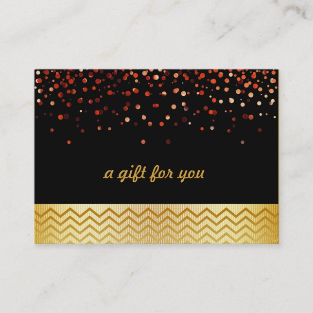 Confetti Chevron Salon and Spa Gift Certificate (Front)