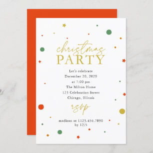  Confetti Christmas Party Holiday Invitation