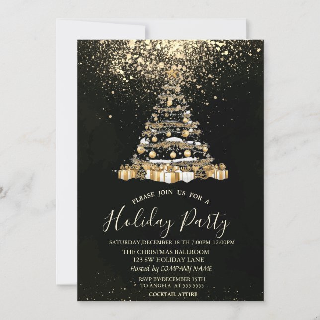  Confetti Christmas Tree Christmas Party Invitation (Front)