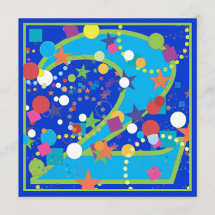 Confetti Circus 2nd Birthday Party Invitation