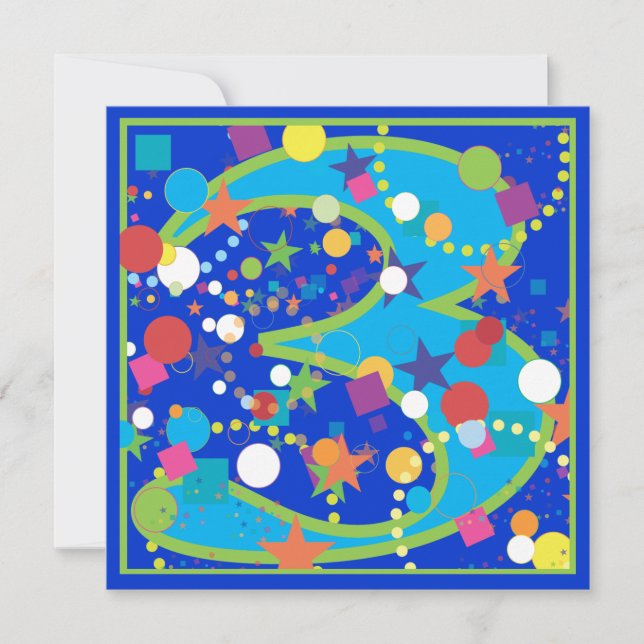 Confetti Circus 3rd Birthday Party Invitation (Front)