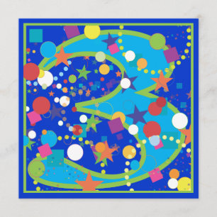 Confetti Circus 3rd Birthday Party Invitation