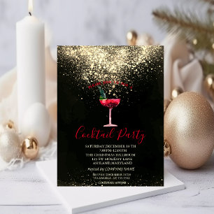  Confetti Cocktail Christmas Party Invitation