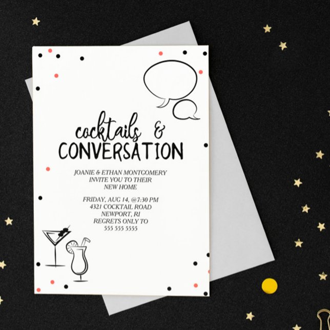 Confetti Cocktails & Conversation House Party Invitation (Creator Uploaded)