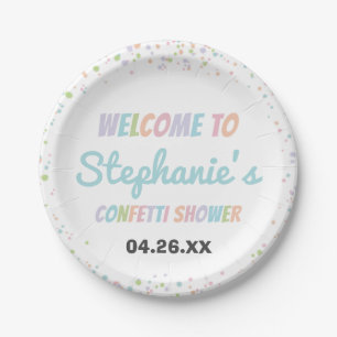 Confetti Colorful Cute Little Baby Sprinkle Shower Paper Plate