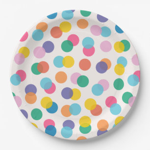 Confetti Colorful Kids Birthday Party Paper Plate