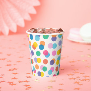 Confetti Colourful Polka Dots Kids Party Paper Cups