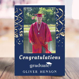 Confetti Congratulations Graduation Photo Card