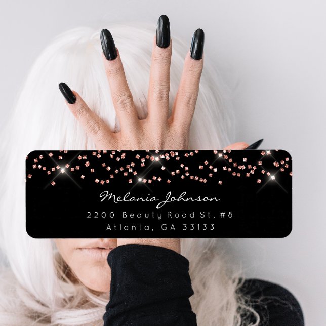 Confetti Crystals Pink Rose Gold Black White Brand (Confetti Crystals Pink Rose Gold Black White Brand Label)