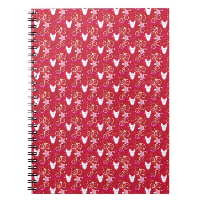 Confetti Diamond Bull Terrier Spiral Notebook (Front)