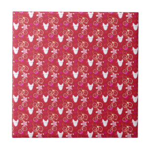Confetti Diamond Bull Terrier Tile
