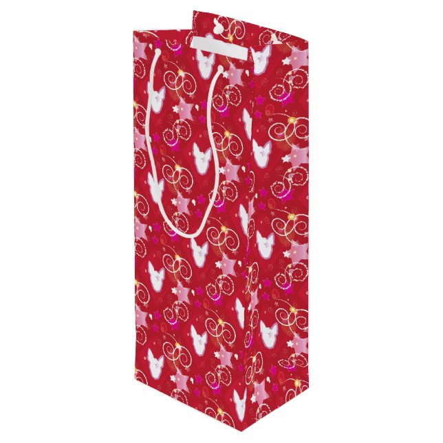 Confetti Diamond Bull Terrier Wine Gift Bag (Back Angled)