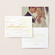 Confetti Dots And Classic Script Wedding Thank You