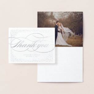 Confetti Dots And Classic Script Wedding Thank You Foil Card