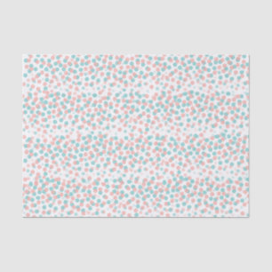 Confetti dots coral green tissue paper