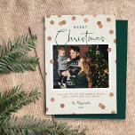Confetti Dots Merry Christmas 2 Photo Holiday Card<br><div class="desc">Modern custom printed Christmas photo cards with a simple DIY template for customisation. This chic minimalist design has a confetti dot overlay with faux copper foil look. Add your family photo, personal greeting, names and the year. Use the design tools to edit the fonts and colours. Reverse side has space...</div>