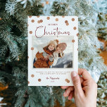Confetti Dots Merry Christmas 2 Photo Holiday Card<br><div class="desc">Modern custom printed Christmas photo cards with a simple DIY template for customisation. This chic minimalist design has a confetti dot overlay with faux copper foil look. Add your family photo, personal greeting, names and the year. Use the design tools to edit the fonts and colours. Reverse side has space...</div>