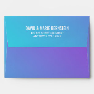 Confetti Dots Purple Teal Return Address Envelopes