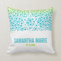 Confetti Dots Teal Lime Green Bat Mitzvah