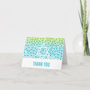 Confetti Dots Teal Lime Green Thank You Card