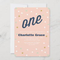 Confetti First Birthday Invitation
