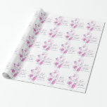 Confetti flower petals pink blue wedding wrap wrapping paper<br><div class="desc">Pretty wedding personalised wrapping paper ideal for wrapping a very special wedding gift to the newly weds or for wrapping wedding favours. Simple modern pink, navy blue and white, flower outline and graphic petals wedding gift wrapping paper. Customise with your own bride and grooms name and wedding date. Uniquely designed...</div>
