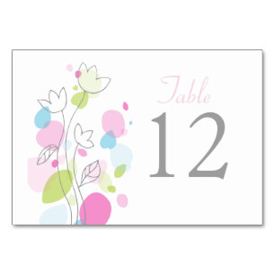 Confetti flower petals wedding table numbers