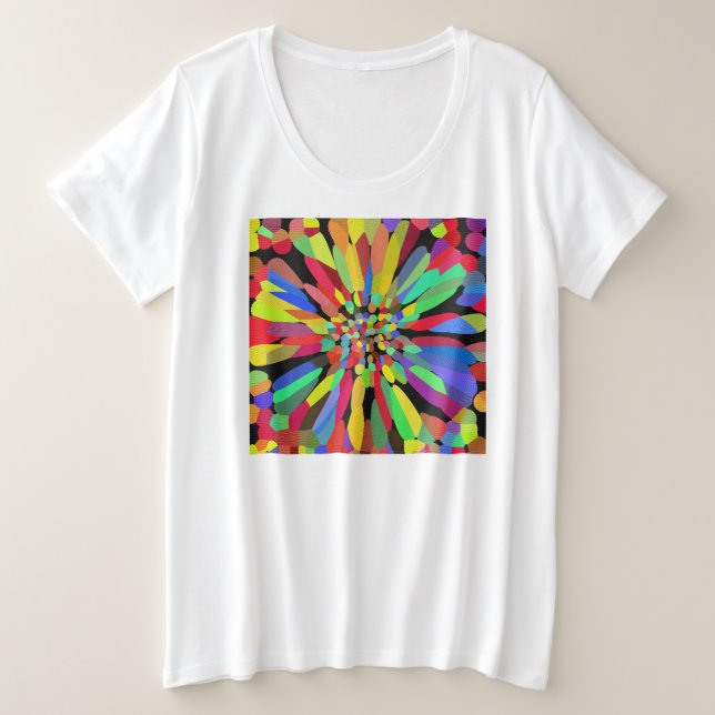 Confetti Flower Plus Size T-Shirt (Design Front)