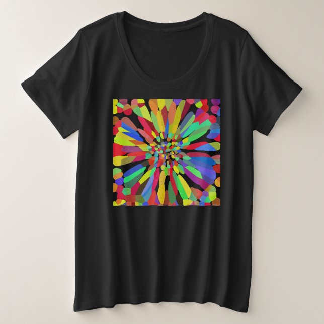 Confetti Flower Plus Size T-Shirt (Design Front)