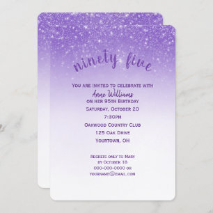 confetti glitter 95th birthday party invitation